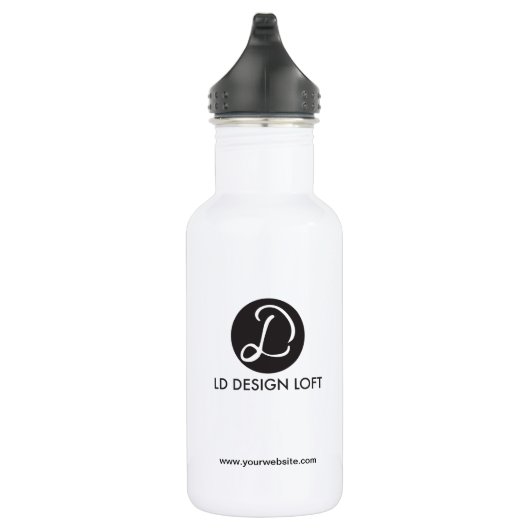 Werbemarken mit Ihrem Logo und Ihrer Website Edelstahlflasche (Rechts)