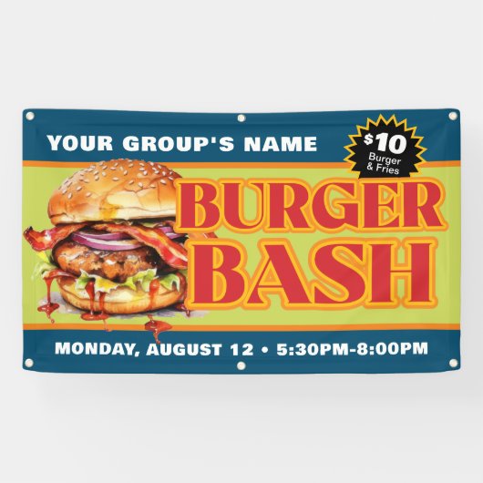 Werbemaßnahmen für kundenspezifische Burger-Bash-F Banner (Horizontal)