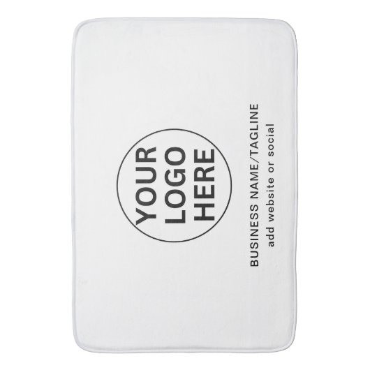Werbematerial für Schwarz-Weiß-Firmenlogo und Text Badematte (Vorderseite Vertikal)