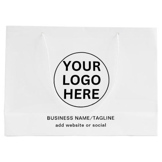 Werbematerial für Schwarz-Weiß-Firmenlogo und Text Große Geschenktüte (Rückseite)