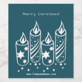 Werbemittel Blauer und weiße Kerzen Frohe Weihnach Weinetikett (Einzelnes Label)