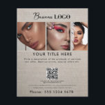 Werbemittel für Schönheitshaar Flyer<br><div class="desc">Ein minimalistischer, einfacher Leinen-Look Business-Flyer, mit dem Sie Ihr Business-Logo, Ihren Geschäftstitel, Geschäftsbeschreibung, Business Social Media Handle, Business QR-Code scannable Website-Link, Geschäftskontakte etc. anpassen können. Eine perfekte Vorlage für den Business Flyer für alle Arten von Unternehmen. Passen Sie diesen beruflichen Business Flyer an und machen Sie ihn zu Ihrem eigenen!...</div>