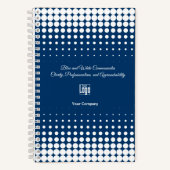 Werbemittel Halbwertszeit Blauer Weißer Kleinbetri Notizblock (Vorderseite)