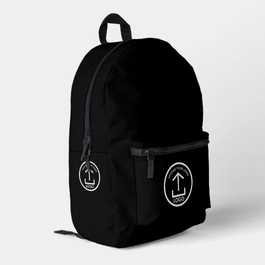 Werbemittel-Logo für moderne Unternehmen Schwarz Bedruckter Rucksack (Rückseitige Ecke links)