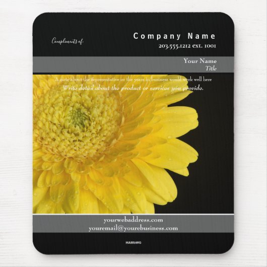 Werbemousepad-Thema Gelbe Blume - HAMbyWG Mousepad (Vorne)