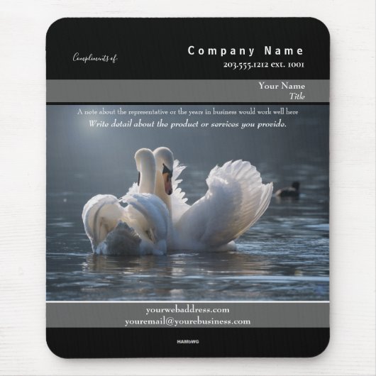 Werbemousepad Weißschwan. Thema - HAMbyWG Mousepad (Vorne)