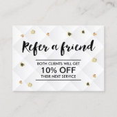 Werben Sie einen Freund Modern Gold Sequins Werbea Empfehlungskarte (Vorderseite)