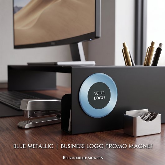 Werben Sie Ihr eigenes Firmenlogo, Blue Metallic Magnet