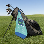 Werben Sie Ihr Logo, Geschäftsname Promo, Aquamari Golfhandtuch (Gras)
