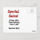 Werben Sie Sales! Samstag Postkarte (Rückseite)