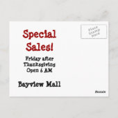 Werben Sie Sales! Samstag Postkarte (Rückseite)