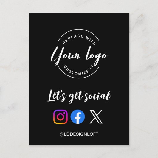 Werben wir auf der Social QR-Code-Website Postkarte (Vorderseite)