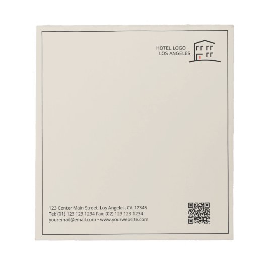 Werbenotiz für QR-Code-Geschäftslogos Notizblock (Vorderseite)