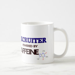 Werbeoffizier angetrieben durch Koffein Kaffeetasse