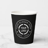 Werbepapier-Cups mit dem Logo "Black Custom" Pappbecher (Vorderseite)