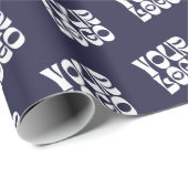 Werbepapier für das blaue Firmenlogo der Navy Geschenkpapier (Rolleneckpunkt)