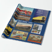 Werbepapier für Vintage Eisenbahnen Geschenkpapier (Ungerollt)