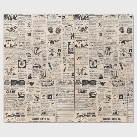 Werbepapier für Vintages Comic Geschenkpapier (Flach)