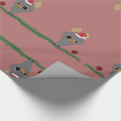 Werbepapier glücklich Neues Jahr, Niedliche Fleder Geschenkpapier (Ecke)