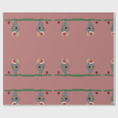 Werbepapier glücklich Neues Jahr, Niedliche Fleder Geschenkpapier (Flach)