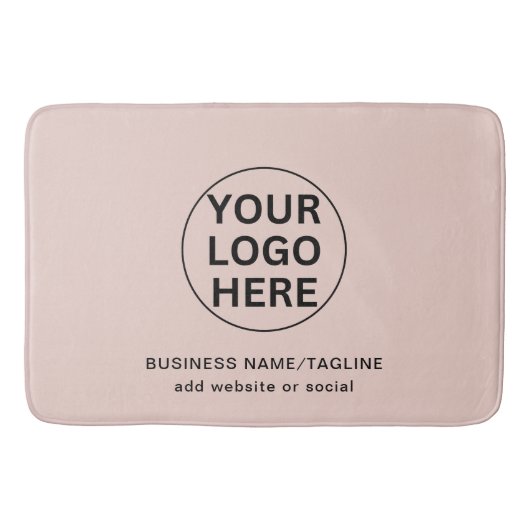 Werbepinke Firmenlogos und Text Badematte (Vorderseite)
