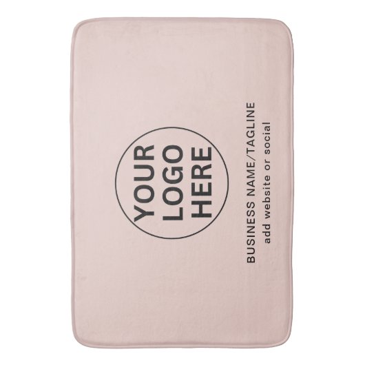 Werbepinke Firmenlogos und Text Badematte (Vorderseite Vertikal)