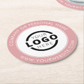 Werbepinke für Firmenlogos mit eigener Markenbezei Runder Pappuntersetzer (Angewinkelt)