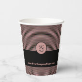 Werbepinke und schwarze Friseursalon Pappbecher (Rückseite)