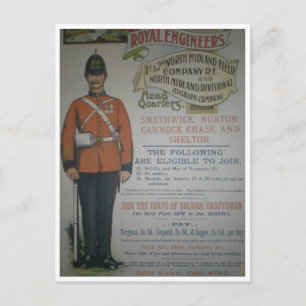 Werbeplakat der königlichen Ingenieure Englands 18 Postkarte
