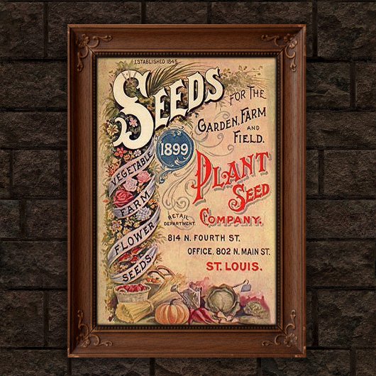 Werbeplakat der Vintage Seed Company Poster