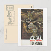 Werbeplakat, ElAl nach Rom Postkarte (Vorne/Hinten)
