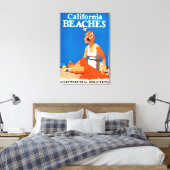 Werbeplakat für kalifornische Strände Leinwanddruck (Insitu (Schlafzimmer))