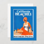 Werbeplakat für kalifornische Strände Postkarte (Vorne/Hinten)