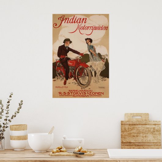 Werbeplakat für Vintage Motorradunternehmen Poster (Küche)