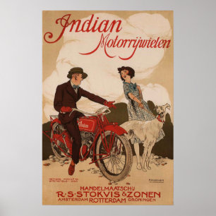Werbeplakat für Vintage Motorradunternehmen Poster