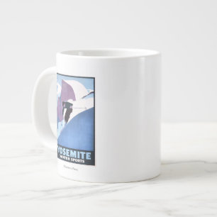 Werbeplakat für Wintersport Skifahren Jumbo-Tasse