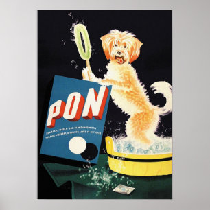 Werbeplakate für Vintage-Wäschereien Poster
