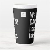 Werbeplakette für die neueste Tasse (Vorderseite)