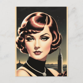 Werbepostkarte für einen Vintagen Friseur Postkarte