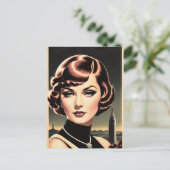 Werbepostkarte für einen Vintagen Friseur Postkarte (Stehend Vorderseite)