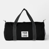 Werbeproff für das Schwarzweiß-Logo Duffle Bag (Vorderseite)