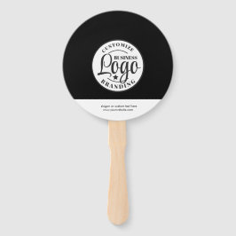 Werberunde Schwarz-weißer Hand-Lüfter mit Logo Fächer