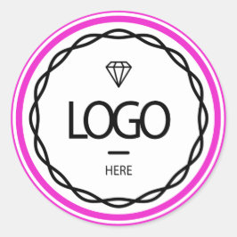 Werbespezifische Logo-Verpackung Rosa Rahmen Runder Aufkleber