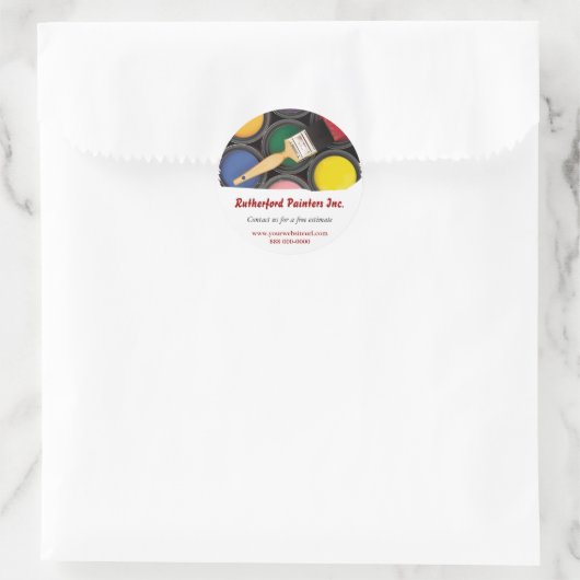 Werbetafel für Maler Runder Aufkleber (Tasche)