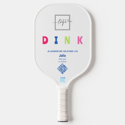 Werbeteam Gebäude Cartoon Pickleball Pickleball Schläger (Vorderseite)