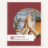 Werbeteam Image Hair Stylist Burgundy White Notizblock (Vorderseite)