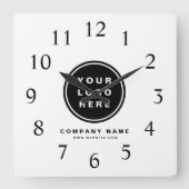 Werbeunternehmen für Ihr Firmenlogo Quadratische Wanduhr (Vorderseite)
