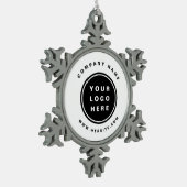 Werbeunternehmen für Ihr Firmenlogo Schneeflocken Zinn-Ornament (Links)