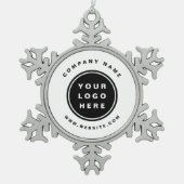 Werbeunternehmen für Ihr Firmenlogo Schneeflocken Zinn-Ornament (Vorderseite)