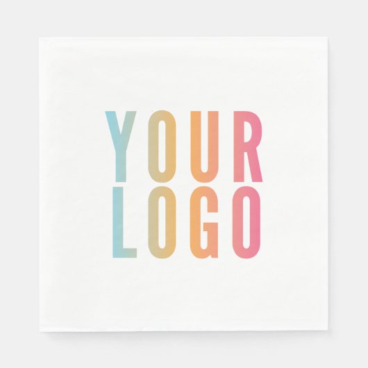 Werbeunternehmen Logo Moderne Firma Weiß Serviette (Vorderseite)